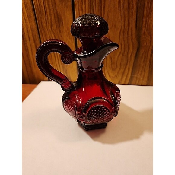 Vintage AVON 1876 Cape Cod Cruet Rubty Red Glass Pitcher Bottle EMPTY - Picture 3 of 8